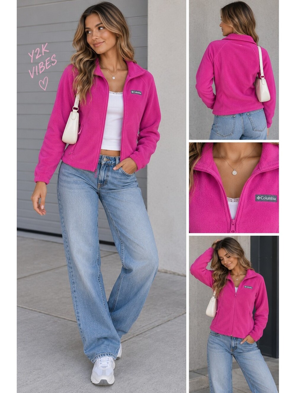 Columbia Pink Fleece Jacket XS